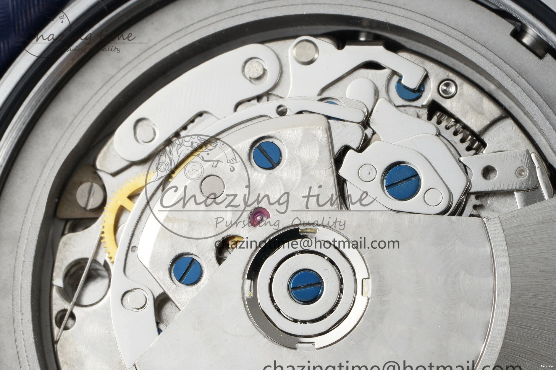 MIROTIME 0509 Pilot Chrono SS AZF 1:1 Best Edition Black Dial Orange Markers on Brown Leather Strap A EasyCare 7065